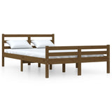 Bed frame without mattress honey brown solid wood 120x190 cm