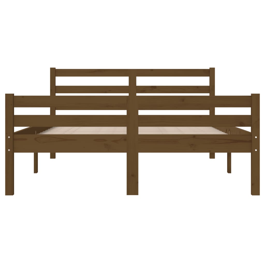 Bed frame without mattress honey brown solid wood 120x190 cm