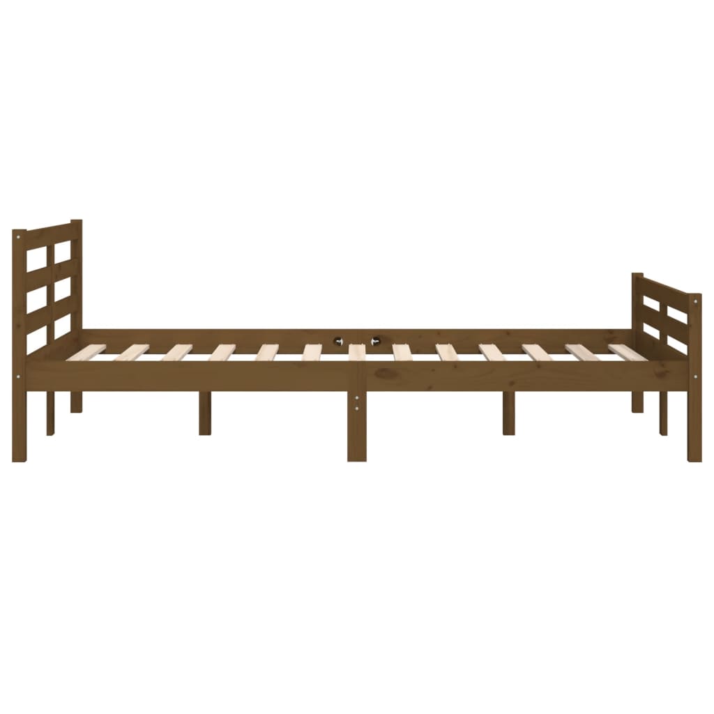 Bed frame without mattress honey brown solid wood 120x190 cm