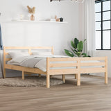 Cadre de lit sans matelas bois massif 135x190 cm