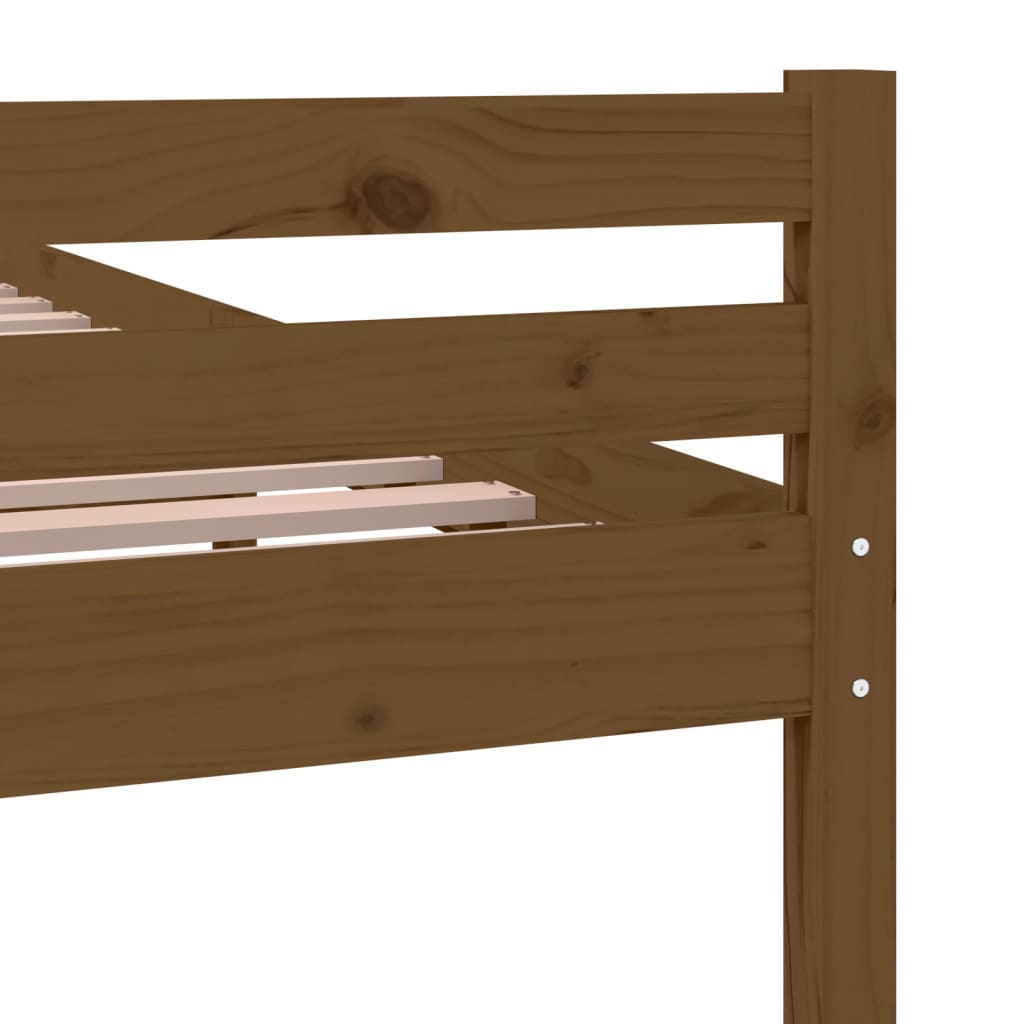 Bettgestell ohne Matratze honigbraunes Massivholz 135x190 cm