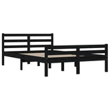 Bed frame without mattress black solid wood 140x190 cm