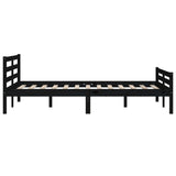 Bed frame without mattress black solid wood 140x190 cm