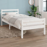 Bed frame without mattress white solid wood 90x200 cm