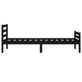 Bed frame without mattress black solid wood 90x200 cm