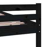 Bed frame without mattress black solid wood 90x200 cm