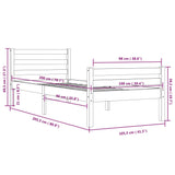 Bed frame without mattress solid wood 100x200 cm