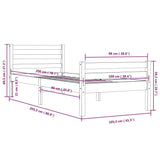 Bettgestell ohne Matratze aus weißem Massivholz 100x200 cm