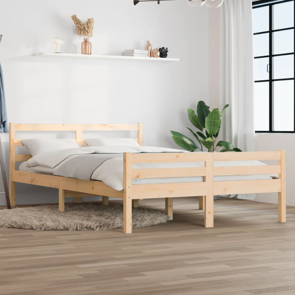 Cadre de lit sans matelas bois massif 120x200 cm