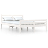 Cadre de lit sans matelas blanc bois massif 120x200 cm