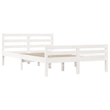 Cadre de lit sans matelas blanc bois massif 120x200 cm