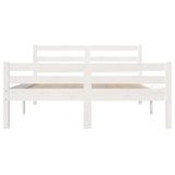 Cadre de lit sans matelas blanc bois massif 120x200 cm