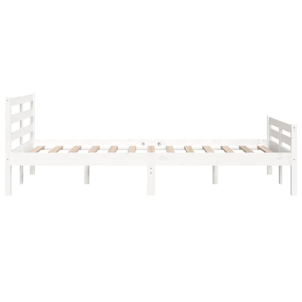 Cadre de lit sans matelas blanc bois massif 120x200 cm