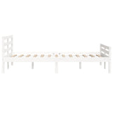 Cadre de lit sans matelas blanc bois massif 120x200 cm