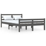 Bed frame without mattress gray solid wood 120x200 cm