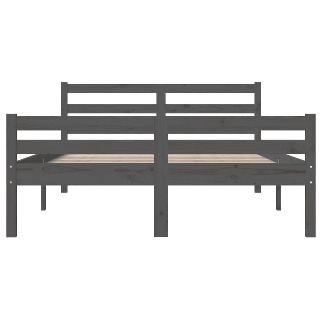 Bed frame without mattress gray solid wood 120x200 cm