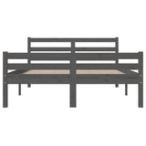 Bed frame without mattress gray solid wood 120x200 cm