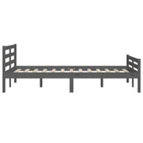 Bed frame without mattress gray solid wood 120x200 cm