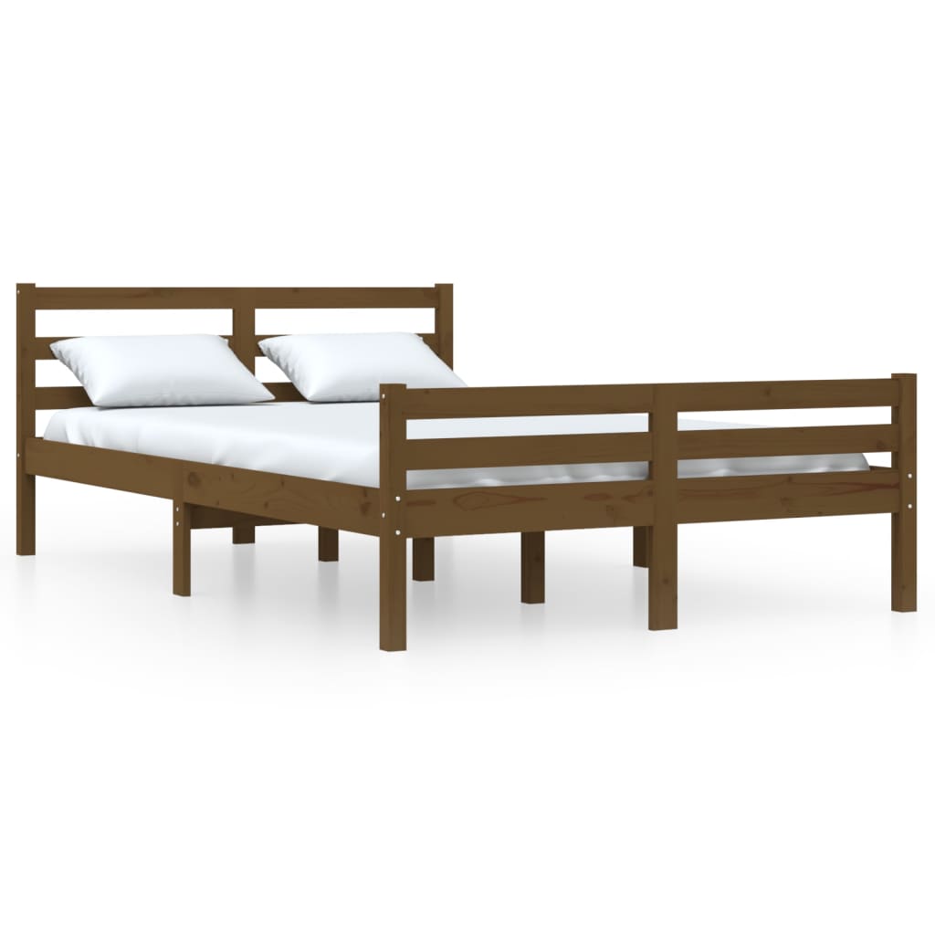 Bed frame without mattress honey brown solid wood 120x200 cm