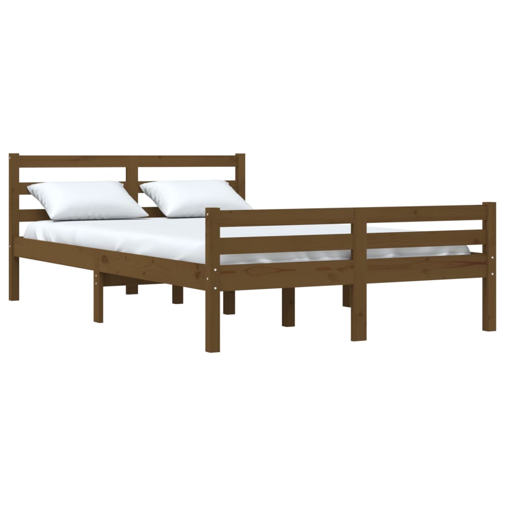 Bed frame without mattress honey brown solid wood 120x200 cm