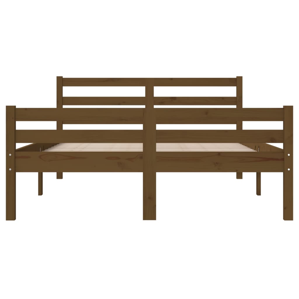 Bed frame without mattress honey brown solid wood 120x200 cm