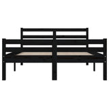 Bed frame without mattress black solid wood 120x200 cm