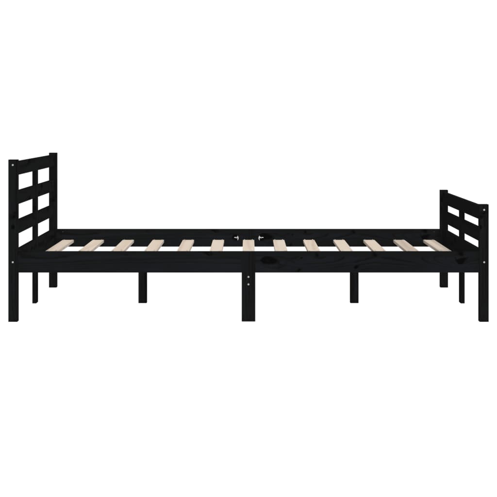 Bed frame without mattress black solid wood 120x200 cm