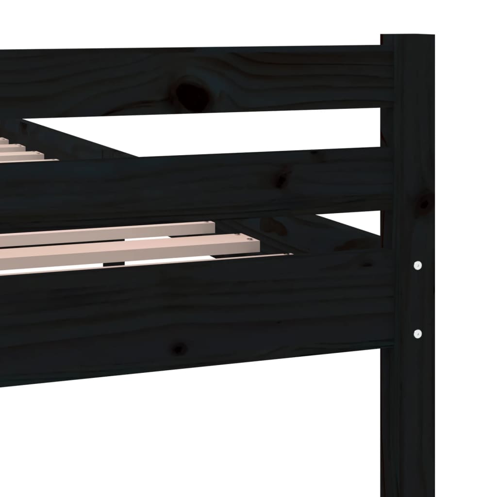 Bed frame without mattress black solid wood 120x200 cm