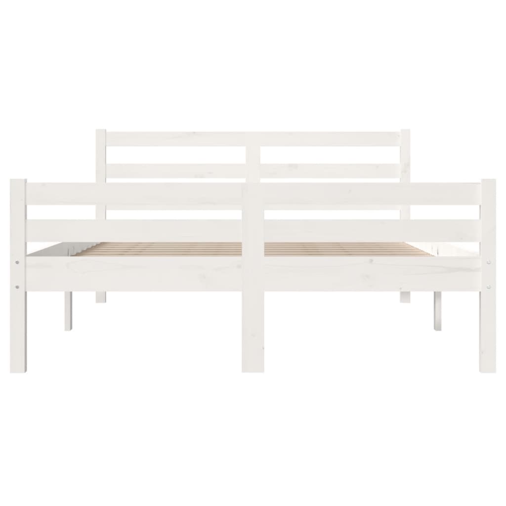 Bed frame without mattress white solid wood 140x200 cm