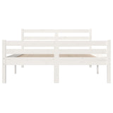 Bed frame without mattress white solid wood 140x200 cm