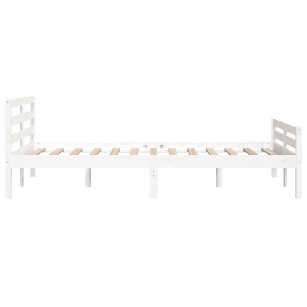 Bed frame without mattress white solid wood 140x200 cm