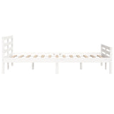 Bed frame without mattress white solid wood 140x200 cm