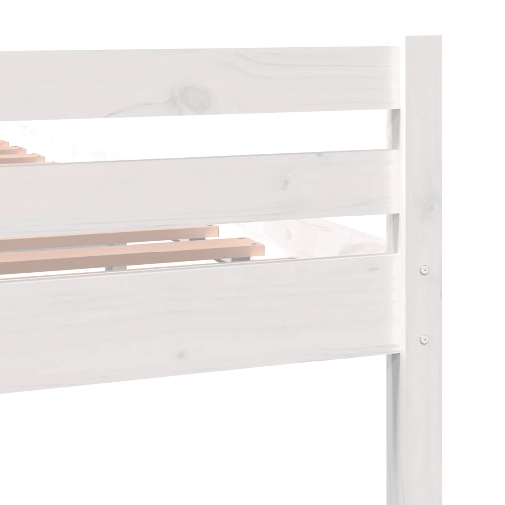 Bed frame without mattress white solid wood 140x200 cm