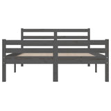 Bed frame without mattress gray solid wood 140x200 cm