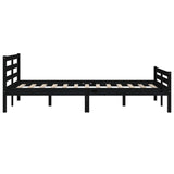 Bed frame without mattress black solid wood 140x200 cm