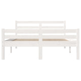 Bed frame without mattress white solid wood 150x200 cm