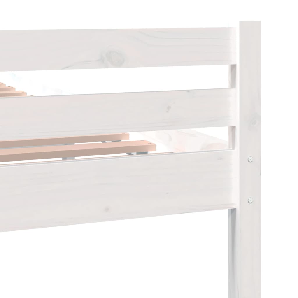 Bed frame without mattress white solid wood 160x200 cm