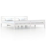 Bed frame without mattress white solid wood 180x200 cm