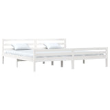 Bed frame without mattress white solid wood 180x200 cm