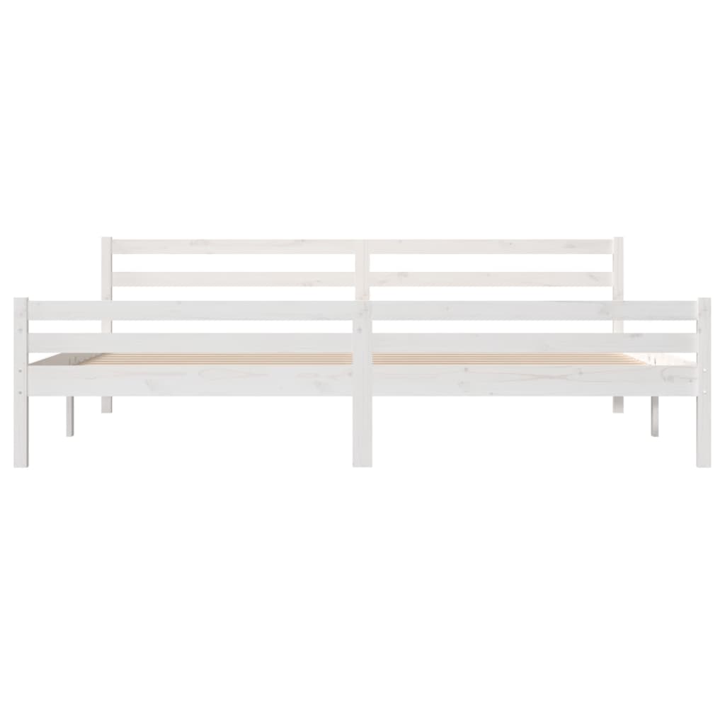 Bed frame without mattress white solid wood 180x200 cm