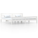 Cadre de lit sans matelas blanc bois massif 200x200 cm