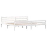 Cadre de lit sans matelas blanc bois massif 200x200 cm