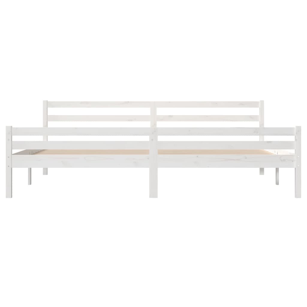 Cadre de lit sans matelas blanc bois massif 200x200 cm