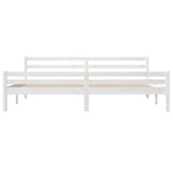 Cadre de lit sans matelas blanc bois massif 200x200 cm