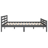 Cadre de lit sans matelas bois massif gris 200x200 cm