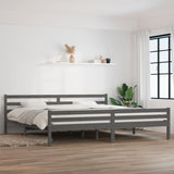 Cadre de lit sans matelas bois massif gris 200x200 cm