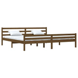 Cadre de lit sans matelas marron miel bois massif 200x200 cm