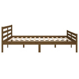 Bed frame without mattress honey brown solid wood 200x200 cm