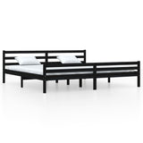 Bed frame without mattress black solid wood 200x200 cm