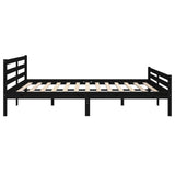 Bed frame without mattress black solid wood 200x200 cm